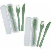 WESTMARK Besteck-Set 2 Sets je 3-teilig – praktisches Besteck-Set mit Messer, Gabel und, Kunststoff (PP)
