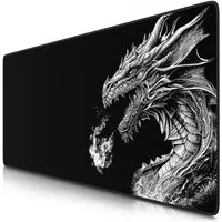 Titanwolf Gaming Mauspad XXL Speed Mousepad 900 x 400 x 3 mm, Schreibtischauflage, abwaschbar, rutschfeste Rückseite, Geschwindigkeit & Präzision, Black Dragon