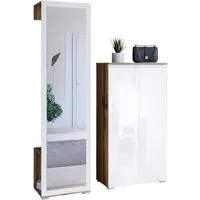 OTTO home Garderoben-Set PARIS/ TOKYO, (Komplett-Set, 2-St), Garderoben-Set Breite 130cm, moderne grifflose Flurmöbel Kleiderstange
