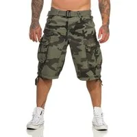 Geographical Norway Cargoshorts Herren Shorts mit abnehmbarem Gürtel (mit abnehmbarem Gürtel) in Unifarbe, mit Tunnelzug