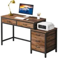 Tribesigns Computertisch mit 5 Schubladen, Home Office Schreibtische mit Schubladenschrank
