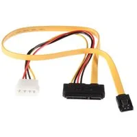 Poppstar SATA 3 HDD SSD Dualkabel Stromkabel, Molex, SATA, bis 6 Gbit/s, Y-Kabel mit Datenkabel (50cm) + Stromkabel (30cm)