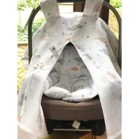 Baby Fancyroom Babyschale Babyschalen Set Sichtschutz Sitzauflage Einschlagdecke Maxi Cosi, ab: ab Geburt, (2-tlg., Sonnenschutz und kuschelige Sitzauflage), Musselin, Ersatz für Einschlagdecke