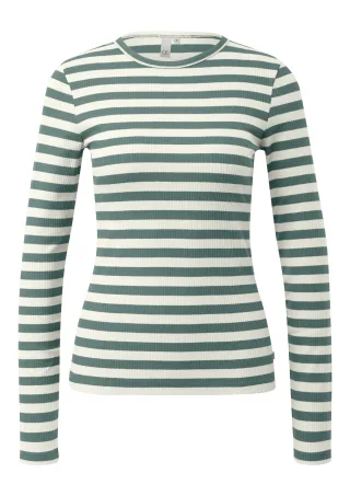 qs - T-Shirt türkis|creme - Gr. - XL