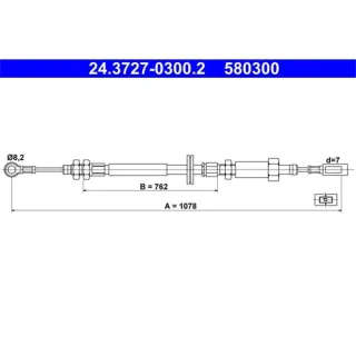 ATE Handbremsseil vorne links Citroen Fiat Peugeot 24.3727-0300.2