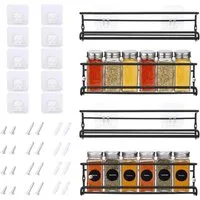TUWENA Gewürzregal Gewürzregal Wand 4-Etagen Gewürz Organizer, Metall Gewürzregal Hängend