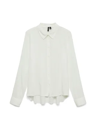 VERO MODA - VMBUMPY L/S BASIC SHIRT WVN NOOS snow white - Gr. - XL