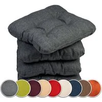 sunnypillow Stuhlkissen 4er Set Stuhlkissen 45x45 cm Bequeme 8cm, Polsterauflage Auflage für Stühle / Bänke