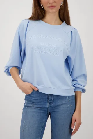 monari - Sweatshirt mit Schriftzug light sky - Gr. - 38