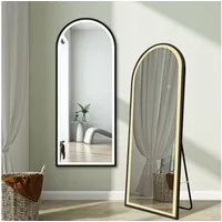 duschspa Ganzkörperspiegel Wandspiegel mit LED Beleuchtung Standspiegel Hängespiegel Bogen 160cm, Warm/Neutral/Kaltweß, dimmbar, Memory, mit Stecker