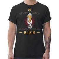 Shirtracer T-Shirt Die Gesamtsituation erfordert jetzt ein Bier - Geschenk Lustig Vaterta Party & Alkohol Herren