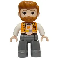 LEGO® LEGO Minifigur Duplo Figure Lego Ville, Male, Dark Bluish (47394pb381) Spielbausteine