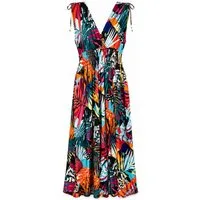 ITALY VIBES Sommerkleid - sommerliches Viskose Maxikleid mit Tropical Print für Damen