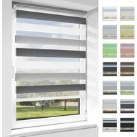 Doppelrollo Klemmfix ohne Bohren, Vkele, 230cm,freihängend Klemmträger, Klemmfix, rollos Blickdicht für Fenster und Tür