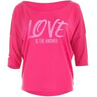 Winshape 3/4-Arm-Shirt MCS001 ultra leicht mit neon pinkem Glitzer-Aufdruck