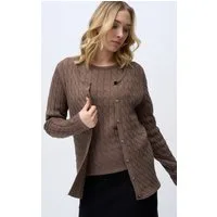 Passioni 2-in-1-Strickjacke Twinset im Zopfstrickmuster