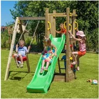 FUNGOO Spielturm FUNNY3 mit schaukel, mit Schaukel & Rutsche, Kletterwand