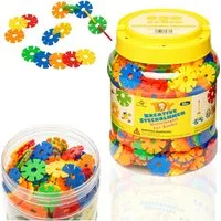 Smart-Planet Steckspielzeug 650 Steckblumen in Dose - großes Set Schneeflocken zum Stecken 3,3 cm