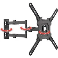 Schwaiger TV-Wandhalterung LWH35535 513, (bis 75 Zoll, neigbar, schwenkbar, drehbar, bis 35kg, bis 400x400mm, integrierte Kabelführung, schwarz)