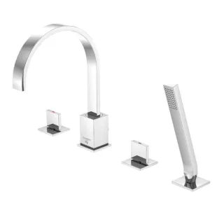Steinberg Serie 135 Wannen-4-Loch-Armatur 1352402 Ausladung 210 mm, chrom, schwenkbarer Schwallauslauf