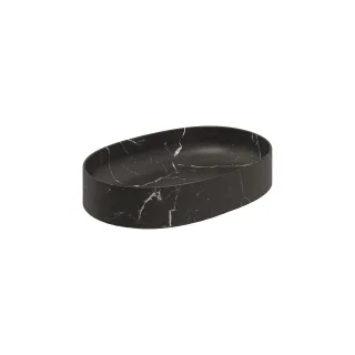 KLUDI-RESA O Waschtisch 60 x 40 H14 cm Oval Marble Nero Marquina matt 58CW20S2