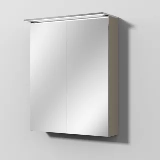 Sanipa Reflection Spiegelschrank MALTE 60 mit LED-Aufsatzleuchte, Sandgrau-Matt SD15067