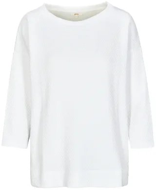 zab company - Da. Struktur-Shirt, 3/4 Arm weiss - Gr. - 46