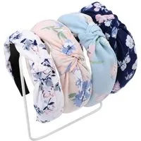 nsihing Haarband Haarreifen Damen Mädchen 4 Stück Verknotet Stirnband Haarreif, 4-tlg., Stirnbänd Kunststoff Haarreif für Mädchen Damen