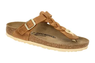 Birkenstock 1021336 GIZEH BRAIDED Damen Pantoletten Braun-cognac | Fettleder ...