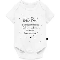 Spreadshirt Kurzarmbody Hallo Papa Geschenk Werdender Vater Kurzarm Tages Baby Body (1-tlg)