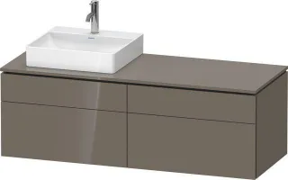 Duravit L-Cube Konsolenwaschtischunterbau wandhängend Flanell Grau Hochglanz 1420x550x482 mm - LC487 LC4870L89890000