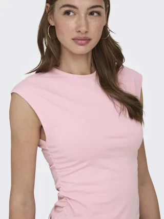 ONLY - ONLMIRA CAPSL RUCHING TOP JRS NOOS Romance Rose - Gr. - S