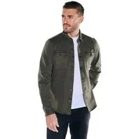 emilio adani Langarmhemd Herren Overshirt slim fit, Oliv