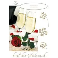 BSB Grußkarten Hochzeitstag - Glückwunschkarte mit Stickerbogen für