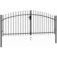 vidaXL Gartentor Zauntor Woerden Doppeltür mit Dornenaufsatz 299,5 x 174,5 cm