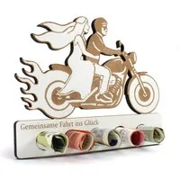 Dekolando Geschenkkarte Geschenk Geldgeschenk für Rocker Hochzeit HDF Holzschild mit 5 Geldsch