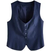 LAURA ASHLEY Hemdbluse Laura Ashley Weste aus Leinen (1-tlg)