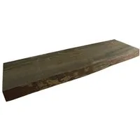 Emil Lux GmbH & Co. KG Regal Regalbrett Massivholz grau gefärbt mit Baumkante Wandboard Naturholz, 1-tlg., inkl. Montagematerial