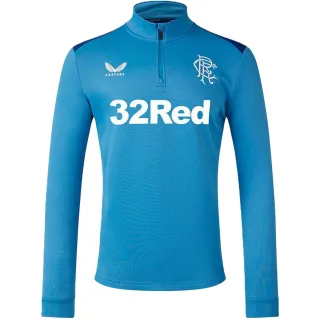 Castore - Fleece-Oberteil für Herren, mit kurzem Reißverschluss, Training (Blau/Tiefblau)