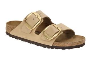 Birkenstock 1024064 ARIZONA BIG BUCKLE Damen Pantoletten Sandcastle Echtleder