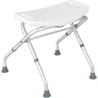 COSTWAY Duschstuhl Alu bis 150 kg, Duschhocker höhenverstellbar & klappbar