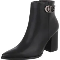 Ital-Design Elegante Ankle Boots mit Blockabsatz und seitlicher Schnalle High-Heel-Stiefelette (90927484) Blockabsatz Stiefeletten in Schwarz