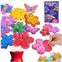 Wootoy Kreativset DIY Poke-In Bastelset für Mädchen Steckspiel Lernspielzeug ab 4, (mit Stoffquadrate Blumenformen Holzstiele Einsteckstäbe, 1-tlg., Umfangreiches DIY-Bastelset zur Gestaltung individueller Blumensträuße), Ideal für gemeinsames Bastel