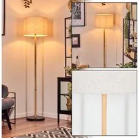 hofstein Stehlampe Stehlampe aus Holz/Metall und Schirm aus Stoff, ohne Leuchtmittel, Boho-Style, skandinavisches Design (40 cm), Fußschalter, 1 x E27