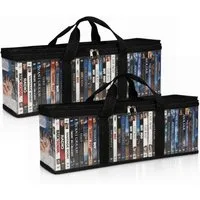 Youyijia Aufbewahrungstasche DVD Aufbewahrungstasche mit Griff CD Organizer Box für Spiele