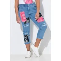 Angel of Style Regular-fit-Jeans 3/4-Jeans Amy farbige Bandana-Patches 5-Pocket