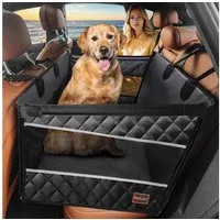 LuxusKollektion Hunde-Transportbox Hundesitz Rückbank wasserdicht rutschfest verstärkt 4 Gurte GREY