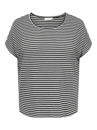 ONLY CARMAKOMA - CARMOSTER STRIPE S/S O-NECK TOP JRS NOOS Night Sky