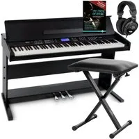 FunKey Digitalpiano DP-88 II E-Piano mit 88 anschlagsdynamische Tasten (Economy-Set, 4-St., inkl. Keyboardbank, Kopfhörer und Klavierschule), umfangreiche Begleitautomatik und Keyboard Chord Akkordbegleitung