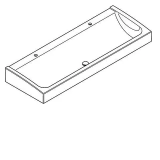 KWC Aquarotter Waschrinne, FUTURA exklusiv, MIRANIT, 1600x170x570 mm, 2 Hl., Ablaufventil, 203006626 2030066266